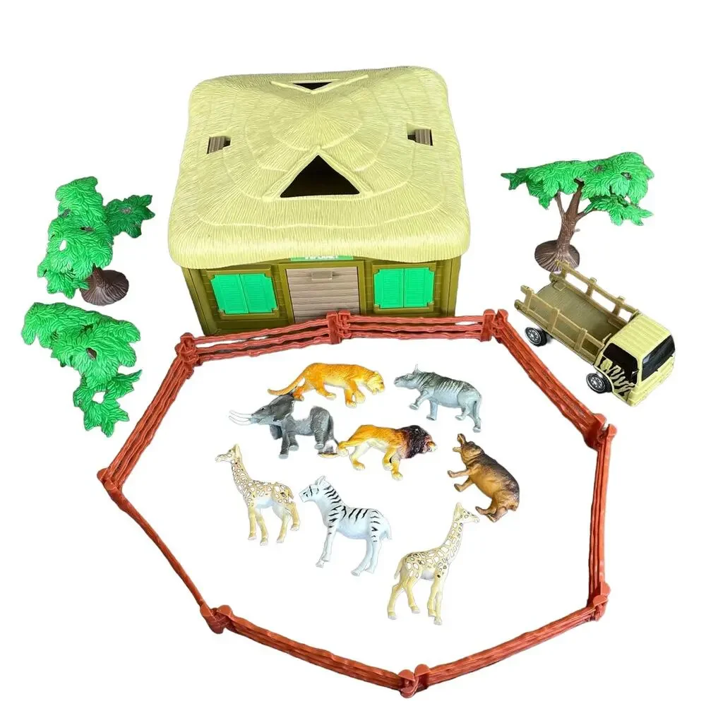 Vintage Toys R Us Safari Play Set Animal Planet Hut Truck Wild Jungle INCOMPLETE